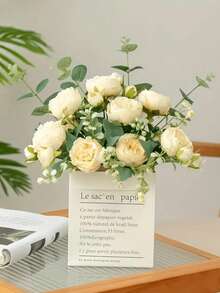 1/10/20 pezzi Foglie di eucalipto artificiali, rami di eucalipto finti, foglie di albero dei soldi finte, piante verdi artificiali, forniture per profumo da sposa, regalo di San Valentino, compleanno, festa di nascità, decorazione fai-da-te per il giardinaggio domestico - Eucalipto a rami corti - Visualizzare 4