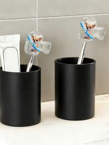 Cute Chihuahua Holding Blue Toothbrush Pattern Portable Toothbrush Holder Set, Includes Toothbrush Cover, Travel Toothbrush Case, Toothbrush Head Protector, Toothbrush Holder, Dust-Proof Toothbrush Protector, Suitable For Home And Travel Use, Travel Toothbrush Holder, Keeps Your Toothbrush Clean And Maintains Oral Health - A - View 8