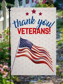 12x18英寸“感谢退伍军人”花园旗，双面爱国庭院旗，专为退伍军人节/阵亡将士纪念日设计，红白蓝装饰旗，适用于户外庭院草坪 - G - 查看 2