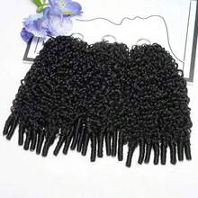 Burmese Curly Feather Crochet Human Hair Bundles Human Crochet Hair Pre Looped  Pre-Separated Reusable Invisible  Virgin Human Hair Crochet Extensions Natural Black - Natural Black - 查看 20