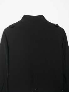 Napoleon-Style Solid Color Double-Breasted Short Jacket, Suitable For Spring And Autumn Black - Black - View 8