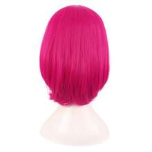 14 Inch/35 Cm Female Models Medium Length Straight Hair Cosplay Bob Wig Hot Pink - Hot Pink - View 4