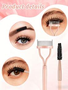 1 lược chải mi hai mặt màu hồng sen: Một đầu chải sâu những sợi mi bị vón cục, đầu kia chải chuốt những sợi mi mảnh và mi dưới - Hoàn toàn đa năng để tạo nên lớp trang điểm mắt hoàn hảo. Cũng có thể được sử dụng như cọ kẻ lông mày, cọ tán phấn mắt và cọ xoắn ốc. - Nhiều màu - Xem 1