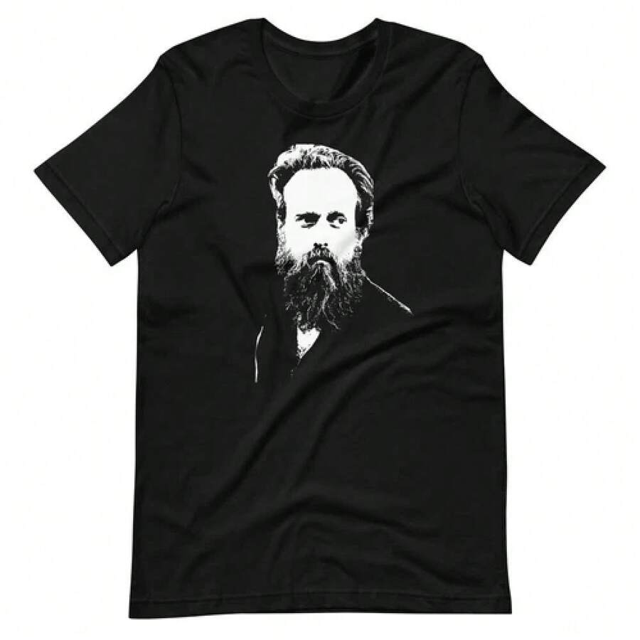 Sam Beam Iron & Wine Portrait Schwarzes Kurzarm-Unisex-T-Shirt, Unisex-T-Shirt, Sportbekleidung, Oberteile, Y2K-T-Shirts für Herren, Bekleidung - Schwarz - Übersicht 1
