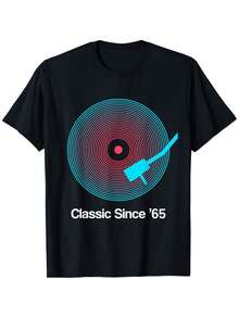 Classic Since '65 Vinyl - 60th Birthday Gift Idea T-Shirt - Black - View 1