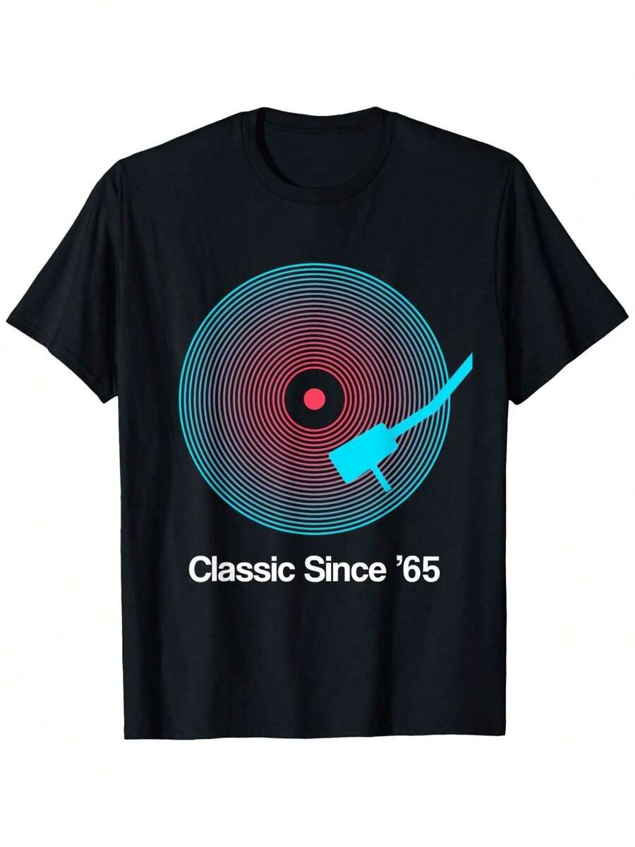 Classic Since '65 Vinyl - 60th Birthday Gift Idea T-Shirt - Black - View 1