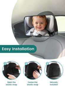 Tesla Baby Car Mirror Rear Facing – Fixed Headrest Baby Mirror For Car, Shatterproof Infant Car Seat Mirror Backseat Baby Mirror For Rear Facing Car - Multicolor - View 6