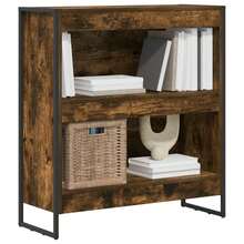 Librería vidaXL de roble ahumado, 80 x 30 x 86,5 cm - Marrón - Ver 3