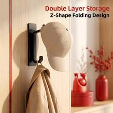 5pcs Multi-Function Adhesive Hooks, Perfect Solution For Organizing And Drying Bathroom, Kitchen, Closet Items Like Towels, Clothes, Hats And Wallets, No Drilling Required - View 2