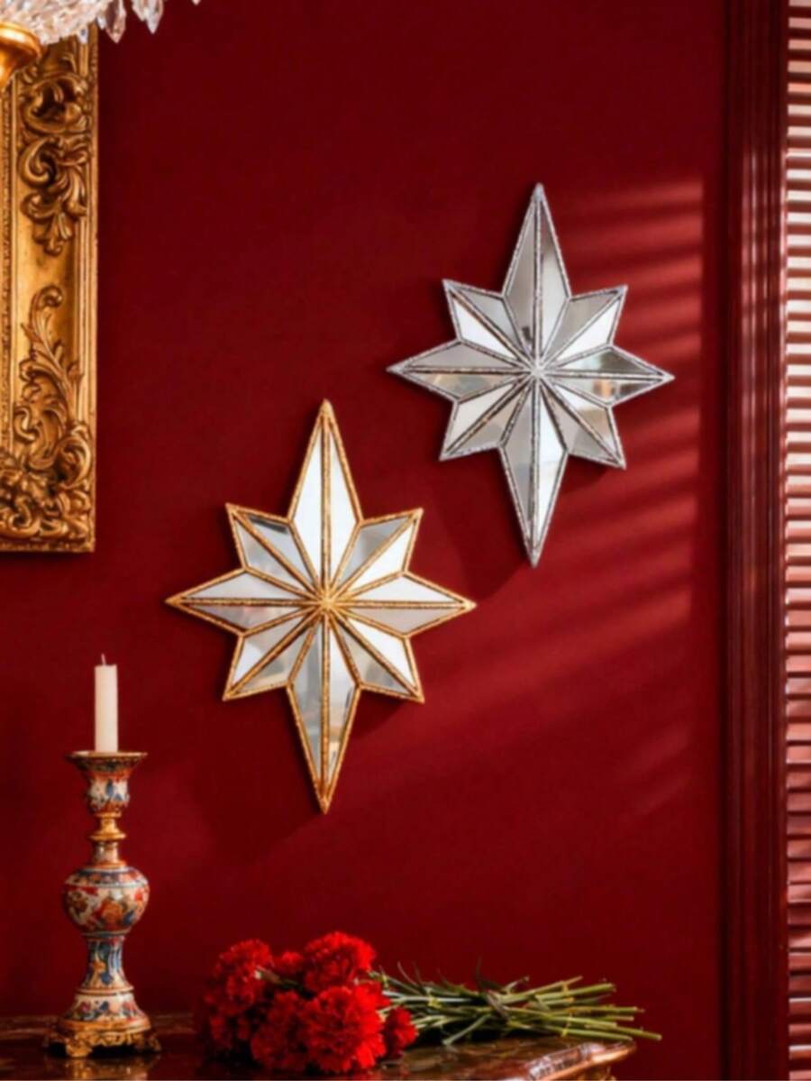 Esta Peça Decorativa Apresenta um Acabamento Espelhado Requintado. Leve e Elegante no Design, Apresenta uma Textura Luxuosa. Ideal para Decoração de Parede em Casas, Casamentos, Festas e Vários Eventos. Também Perfeito como Adereços de Fotografia e Presentes. - Multicolorido - Visão 1