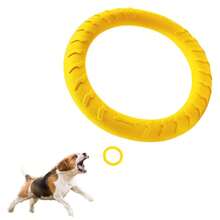XL Large Indestructible Dog Toys, Dog Chew Toys For Aggressive Chewers,Flying Discs For Medium/Large Breeds. Floating Dog Ring Toys For Throwing, Catching, Grabbing. (12 Inch) - 小號黃色 - 查看 8
