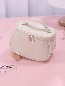1 sac de maquillage de voyage en cuir PU, sac de rangement cosmétique multifonctionnel avec plusieurs compartiments, sac fourre-tout de voyage pratique, organisateur de pinceaux de maquillage, sac de rangement imperméable pour cosmétiques, stylos, pinceaux à fard à paupières, serviettes hygiéniques, rouges à lèvres, eyeliners, brillants à lèvres, produits de soins de la peau, accessoires numériques, convient comme cadeau de Noël ou de la Saint-Valentin pour la mère, l'ami, l'enseignant - Multicolore - Voir 14