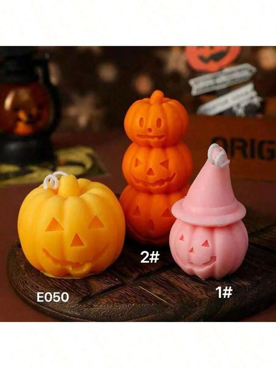 Khuôn silicon làm nến hình bí ngô và ma Halloween, khuôn xếp chồng sáp thơm hình bí ngô, quà tặng. - bóng ma - Xem 1