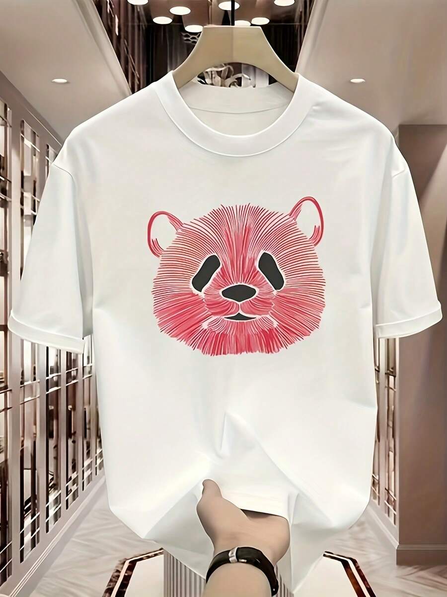 Summer Heavy Cotton T-Shirt, New, American Style, Round Neck, Loose, Short Sleeve, Oversized Design, Niche Feel, High-End Feel, Cool Casual Fashion, Versatile, Half Sleeve Couple Top - 白色 - 查看 1