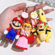 1 pieza Llavero colgante con imagen de figura de anime, llavero de princesa de dibujos animados Superbros, accesorio para mochila, bolso, coche, regalo perfecto de vacaciones para familia y amigos, Kawaii - Multicolor - Ver 2