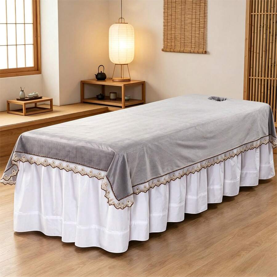 Soft Crystal Textured Massage Mattress, 200 Cm X 120 Cm With Holes, Washable For Use In Beauty Salons And Spa Beds, Suitable For Massage, Eyelash Care And Facial Treatments. - Multicolor - View 1