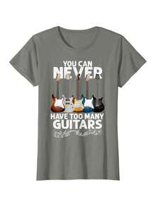 You Can Never Have Too Many Guitars Funny Guitar Player Gift T-Shirt - 黑色 - 查看 4
