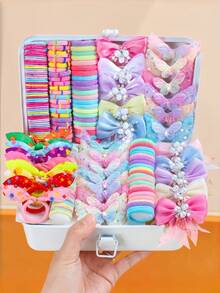Bộ 4 món phụ kiện tóc màu hồng dễ thương: dây buộc tóc scrunchies lông giả pom pom, kẹp tóc nơ ngọc trai, ghim cài hoa 3D, bộ tạo kiểu ngọt ngào đáng yêu cho nữ giới và trẻ em gái - Nhiều màu - Xem 21