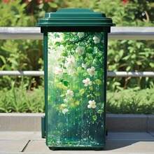3D彩色花朵、茉莉花、孔雀、猫头鹰垃圾桶贴纸，防水PVC材质，户外垃圾桶海报，即撕即贴，4种尺寸可选，墙面装饰，房间装饰贴纸，个性化贴纸 - 彩色 - 查看 27