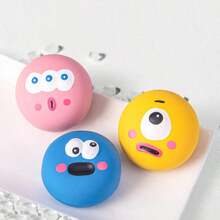 Wang Meow Pet 1 pieza/3 piezas Juguete de pelota de goma con diseño de cara de dibujos animados para perros - Juguete masticable duradero hecho de látex, diseño de ojos grandes adecuado para cachorros y perros pequeños, juguete interactivo de pelota para mascotas - Multicolor - Ver 6
