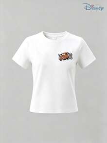Boys' Disney Cars Tow Mater T-Shirt, Kids Racing Tow Truck Graphic Tee, Soft Breathable Casual Top For Boys, Perfect For Theme Parks, Playdates, Car Shows & After-School Activities - 白色 - 查看 3