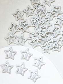 10 piezas de pinzas para el cabello con estrellas brillantes de colores, accesorios para el cabello luminosos, pinzas para el flequillo, pinzas para el cabello fluorescentes, conjunto de accesorios para el cabello divertidos para conciertos - Rosa+blanco - Ver 5