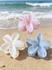 1/3pcs Tie-Dye Flower Claw Clips, Fresh & Sweet Daisy Hair Claw Clips, Ink Texture Hair Accessories - Multicolor - View 4