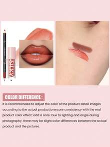 Pudaier 2-In-1 Lip Set: Moisturizing Lip Liner Pencil And Lip Gloss | Waterproof And Smudge-Proof, Defines Lip Shape, Universal Shades | Great Valentine's Day Gift - 11+14 - View 5