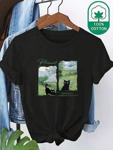 Dam-T-shirts - Svart - Visa 1