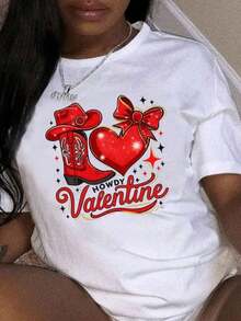 1 Piece Of Clothing For Teens, Vintage-Inspired "LOVE" Print T-Shirt - Casual Crew Neck, Leopard Print With Kiss Detail, 100% Machine Washable - Perfect For Summer, Everyday Wear. | Fun Design | Stylish Details 210g 100% Cotton, Designs Are Fully Printed. Unisex. - 白色 1 - 查看 11