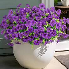 30pcs/24pcs/12pcs/3pcs Plastic Outdoor Artificial Flowers, UV-Resistant Fake Plants, Multicolor Bindweed, Suitable For Garden Porch Decoration, Spring/Summer Hanging Baskets, Christmas Gifts - Multicolor - View 4
