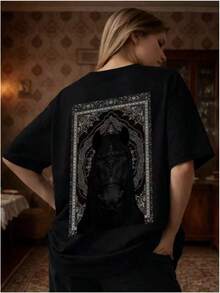 Camiseta de manga corta 100% algodón, nuevo estilo de otoño, moda europea y americana, marca versátil y moderna, estampado elegante, adecuada para uso urbano. - Blanco - Ver 9