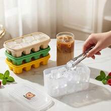 1/2/3pcs 8 Grids Plastic Ice Mold With Lid, Reusable Fruit & Beverage Ice Tray, Beer Refrigeration Tool, Suitable For Refrigerator Ice Maker In Kitchen, Restaurant,Bar - View 3