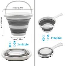 1pc Folding Bucket ,Water Scoop, Portable Collapsible Laundry Bucket, Space-Saving Foldable Water Bucket, Lightweight & Durable, Multifunctional For Fishing, Camping, Gardening, Car Washing, Travel, Home Cleaning & Bathroom Storage - Multicolor - View 12