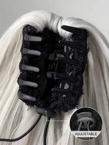 10-Inch Long Wavy Heat-Resistant Synthetic Fiber Ponytail Hair Extensions, Claw Clip Design, Multi-Color, Suitable For Women's Party And Daily Use - Light Grey - View 10