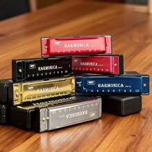 Professional Metal Harmonica, 10-Hole C Key Blues Harmonica, Durable Metal Construction And Ergonomic Design, Suitable For Beginners And Advanced Players, Portable Musical Instrument For Performance, Practice, Classroom Teaching, Party - Multicolor - View 6