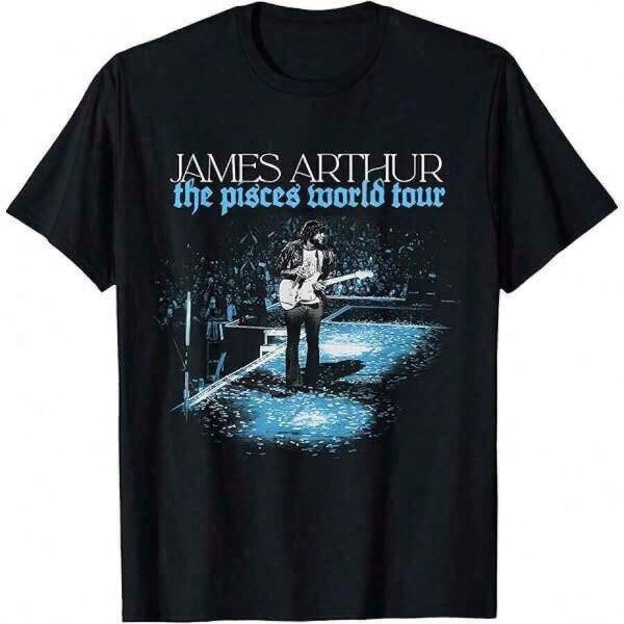2026 Dam T-shirts med Haitisk Flagga, Vår Sommar Ny James Arthur Pisces World Tour Foto T-shirt, Exklusiva Mode T-shirts För Premiumfans, Unisex Casual Kortärmad, Ett Måste För Fans, Lämplig För Festivaler, Fester, Hemmakläder, Dagliga Pendlingar, Skolstart, 100% Bomull T-shirts, Ogenomskinliga, Perfekt För Aktiviteter & Som Present, Sommarskjortor För Tonåringar, Storlek 2Y-10Y, S-XXXL, Toppar För Pojkar, Barnkläder Pojkar, Barnkläder Flickor, Herr T-shirt, Perfekt Present Till Miljödagen, Fars Dag och Sista Skoldagen, Matchande Kläder För Föräldrar Och Barn. - Svart - Visa 1