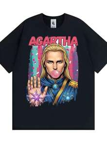 playeras de mujer 2026 Funny Agartha Meme Hollow Earth Conspiracy Parody T-Shirt Men Women Fashion Hot Sale Classic T-shirts Summer Pure Cotton T Shirt - Negro - Ver 1