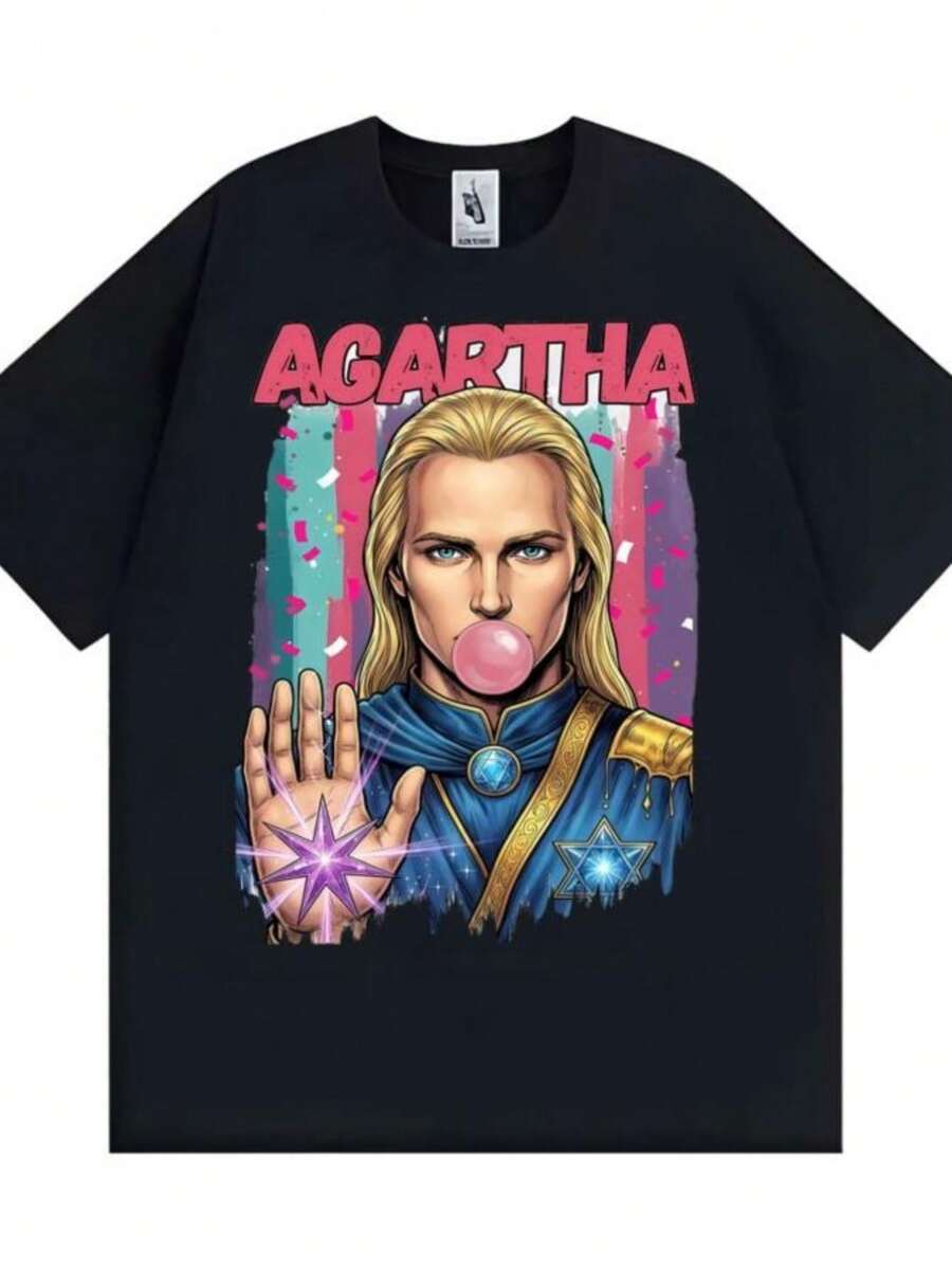 playeras de mujer 2026 Funny Agartha Meme Hollow Earth Conspiracy Parody T-Shirt Men Women Fashion Hot Sale Classic T-shirts Summer Pure Cotton T Shirt - Negro - Ver 1