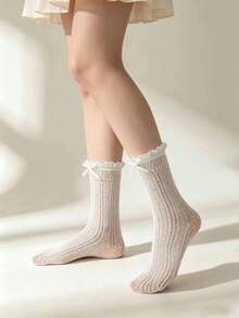 1 Đôi tất cổ ngắn ren lưới dành cho nữ - Tất Lolita thoáng khí viền ren mùa hè. - Nhiều màu - Xem 1