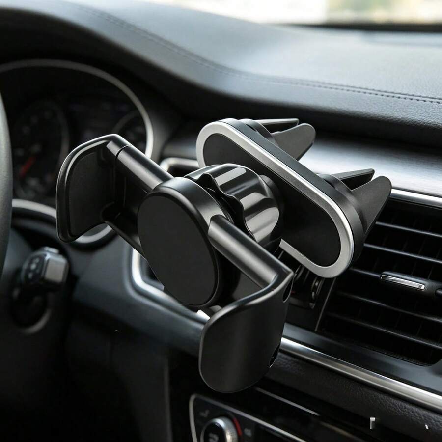 Giá đỡ điện thoại gắn khe gió ô tô đa năng, có kẹp điều chỉnh, xoay 360°, giá đỡ rảnh tay ổn định cho điện thoại thông minh, màu đen.