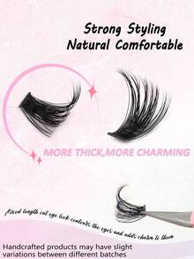 Asiteo 252pcs D-Curl 80D 8-16mm Cat Eye Cluster False Eyelashes, Bulu Mata Individual Tebal dan Panjang, Dapat Digunakan Kembali, Ciptakan Riasan Idul Fitri yang Dramatis - D - View 7
