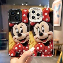 Disney Minnie Mouse Phone Case, Polka Dot Bow Protective Cover. Compatible With IPhone 17, 16, 15, 14, 13, 12, 11 Pro Series And Galaxy S22, S23, S24, S25 Models, Featuring A Close-Up Of Minnie In Plush Texture With Her Iconic Red Polka Dot Bow, Set Against A Yellow Puffy Background, Perfect For Stylish Disney Fans, Ideal For Birthdays, Holidays, Anniversaries, Graduation Gifts, Or Any Special Occasion To Surprise Family, Friends, Classmates, And Loved Ones. - trắng - Xem 4