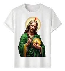 Tshirt Muscle Freaks  Tadeo Estilo Religioso Santo - Blanco - Ver 1