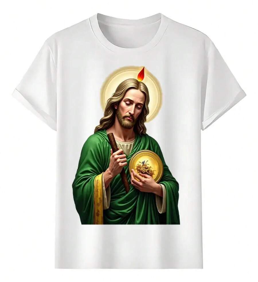 Tshirt Muscle Freaks Tadeo Estilo Religioso Santo - Blanco - Ver 1