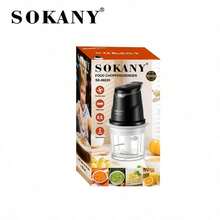 SOKANY 06025 食品研磨機與處理機，300W 銅馬達，0.7L 加厚玻璃碗，S 型 4 葉刀片，雙速智能開關，適合肉餡填充、蔬菜切碎與大蒜切碎，易清洗，多功能居家助手 - 黑色 - 查看 10