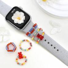 3/4件套波西米亚风心形、花朵、蝴蝶串珠吊坠弹力手链装饰，适用于22毫米表带，送给她的完美可爱礼物 - 时尚日常配饰 - 彩色小熊 - 查看 2
