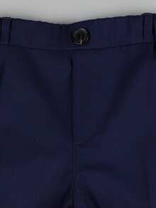 Young Boy 2pcs Set Formal Vest With Single-Breasted Buttons, Pants And Bow Tie - Navy Blue - View 11