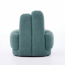 Cozy Fabric Pouf With Bunny Ears, Fixed Padded Stool With Cute Ears, No Storage Space, Non-Removable - Green - View 7