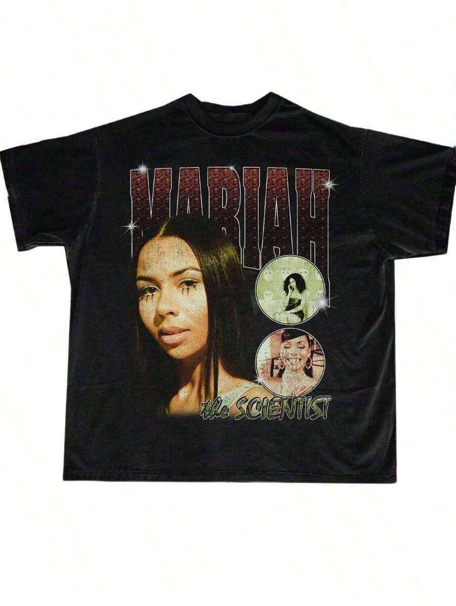 1 pieza Camiseta para Hombre y Mujer Mariah Scientist Rapper Young Hip-Hop, Camiseta Clásica para Mujer con Estampado Free Thugs, Cuello Redondo, Manga Corta, Estilo Y2K Vintage Streetwear, Camiseta Gráfica Oversized de Algodón para Mujer, Holgada y Cómoda, 180g 100% Algodón, todos los diseños están impresos. Unisexo. - A6 - Ver 1